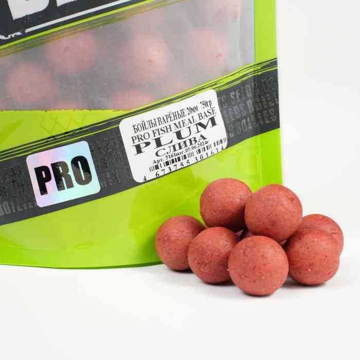 Бойлы варёные MINENKO (Слива) PRO FISH MEAL PLUM 20мм (Zip-lock)