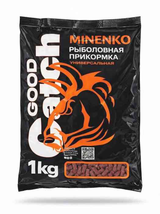 Гранулированная прикормка MINENKO Good Catch (1 кг) Крупный Карп 5мм