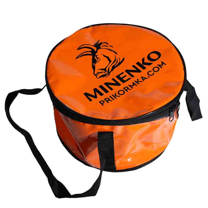 Ведро для прикормки мягкое с крышкой MINENKO D30 (бубен)