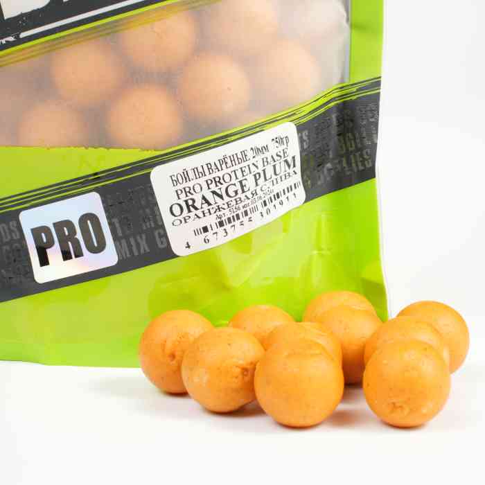 Бойлы варёные MINENKO (Оранжевая Слива) PRO PROTEIN PLUS ORANGE PLUM 20мм (Zip-lock)